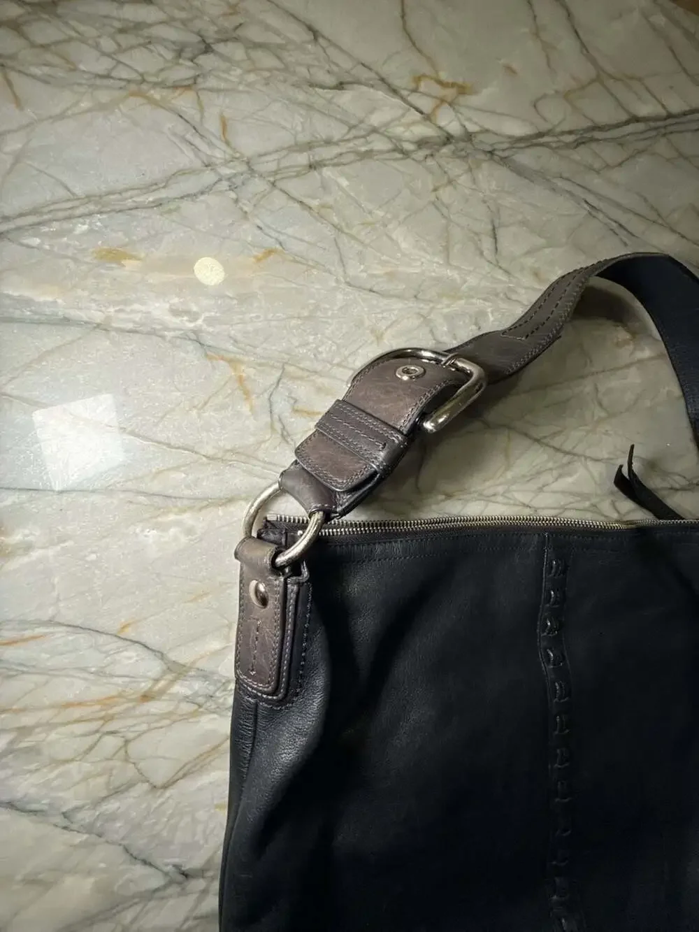 COACH SOHO F13108 Vintage Black Soft Leather Bag Large Hobo Shoulder Handbag